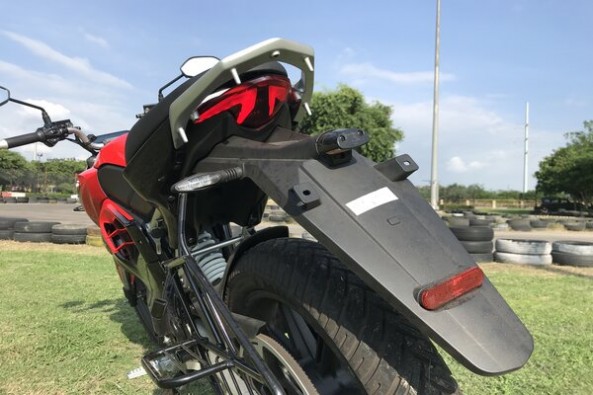 Red Color Revolt RV400 Rear Profile