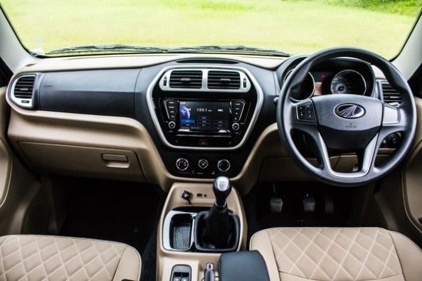 The dual tone black and beige dashboard is outdated 