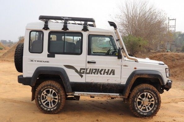 White Color Force Gurkha Xtreme SUV Side Profile