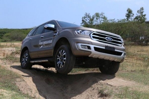Steel Grey Ford Endeavour Front Profile