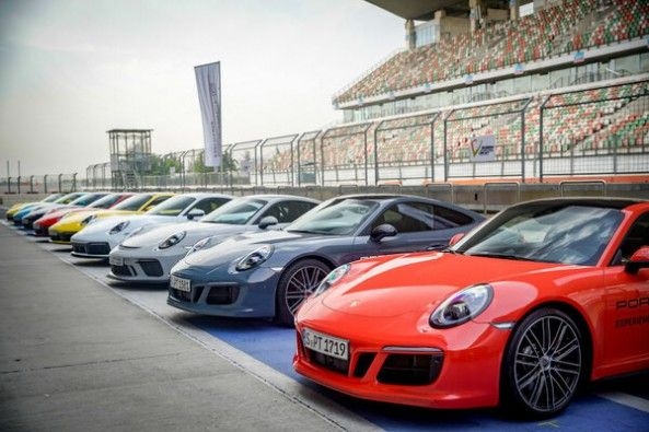 Porsche Cars Parked at Buddh International Circuit
