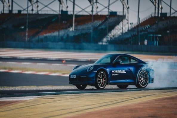 Blue Color Porsche 911 Porsche 911 Carrera S on Track
