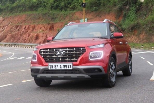 Red Color Hyundai Venue Front Profile