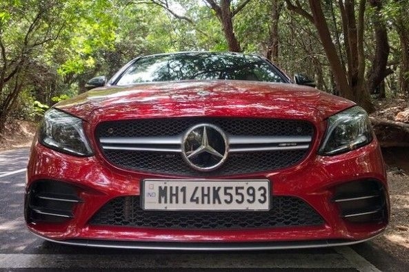 Red Color Mercedes-AMG C43 Coupe Front Profile
