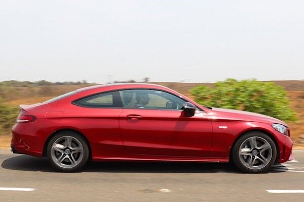 Red Color Mercedes-AMG C43 Coupe Side Profile