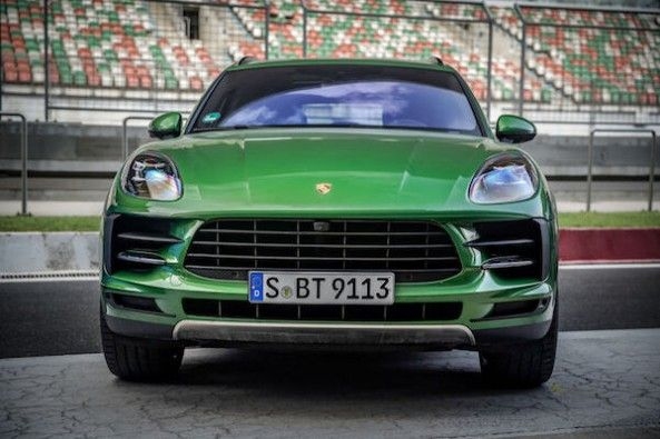 Green Color Porsche Macan Front Profile