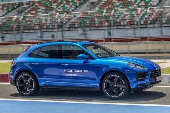 Blue Color Porsche Macan Side Profile