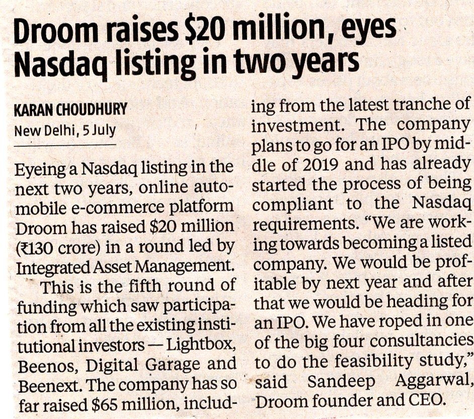 Business Standard | Droom in news