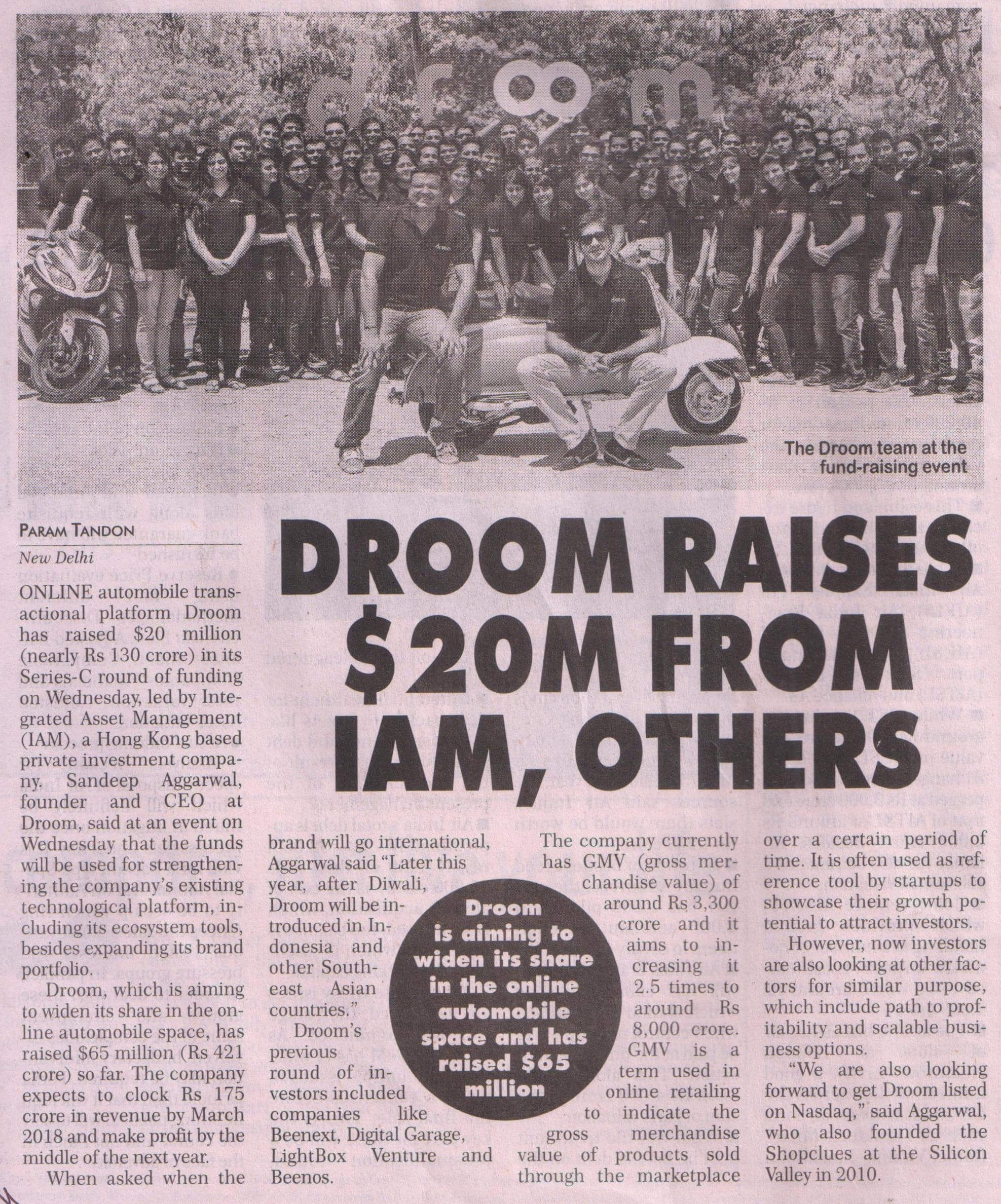 Financial Chronicle  | Droom in news