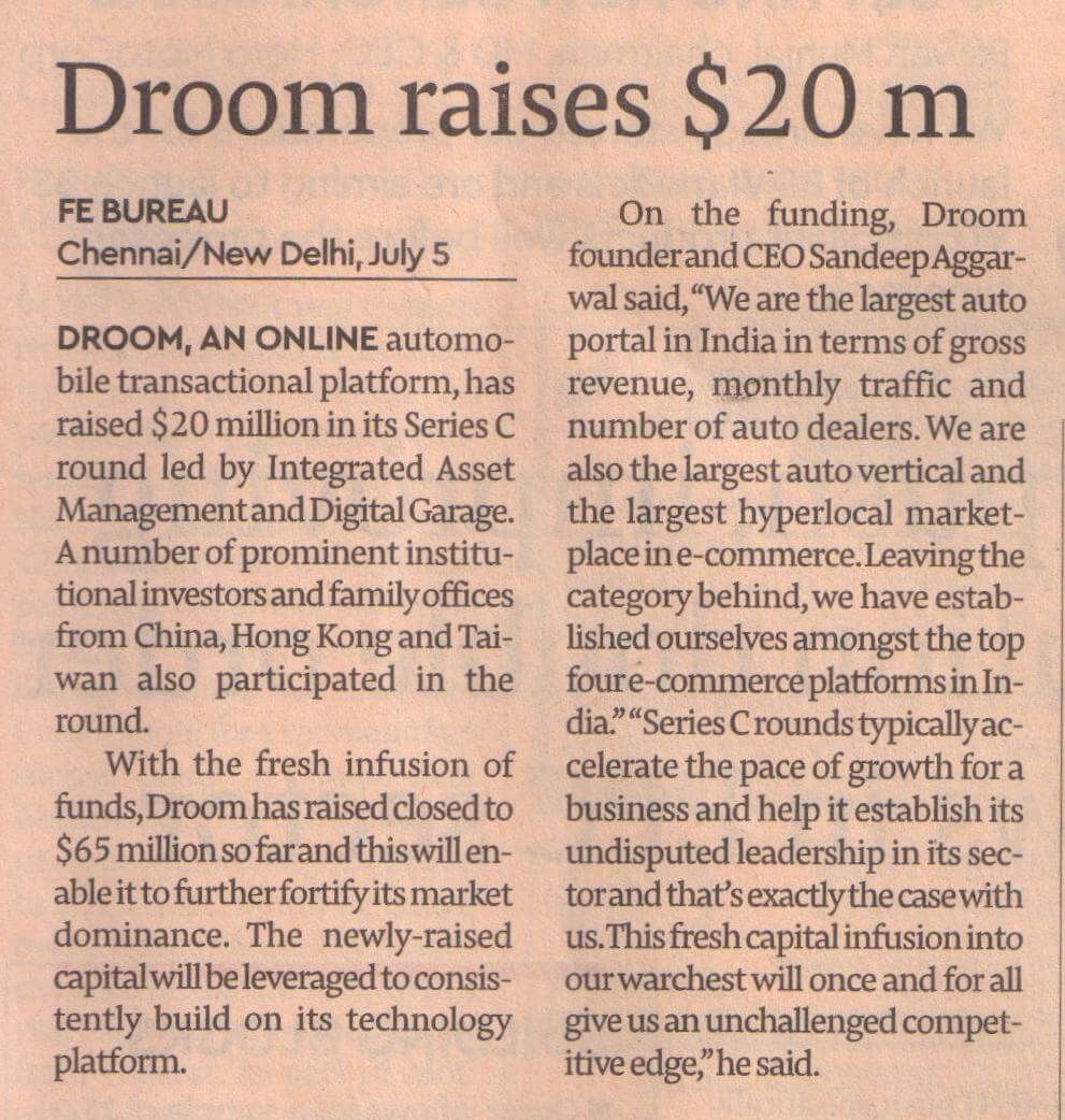 The Financial Express | Droom in news